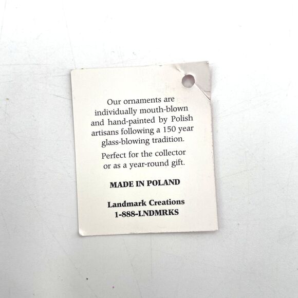 Landmark Creations Statue of Liberty NYC Glass Ornament Hand Painted '98 Box Tag - Picture 11 of 14